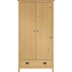 vidaXL Kledingkast Hill 2 deuren 89x50x170 cm massief grenenhout