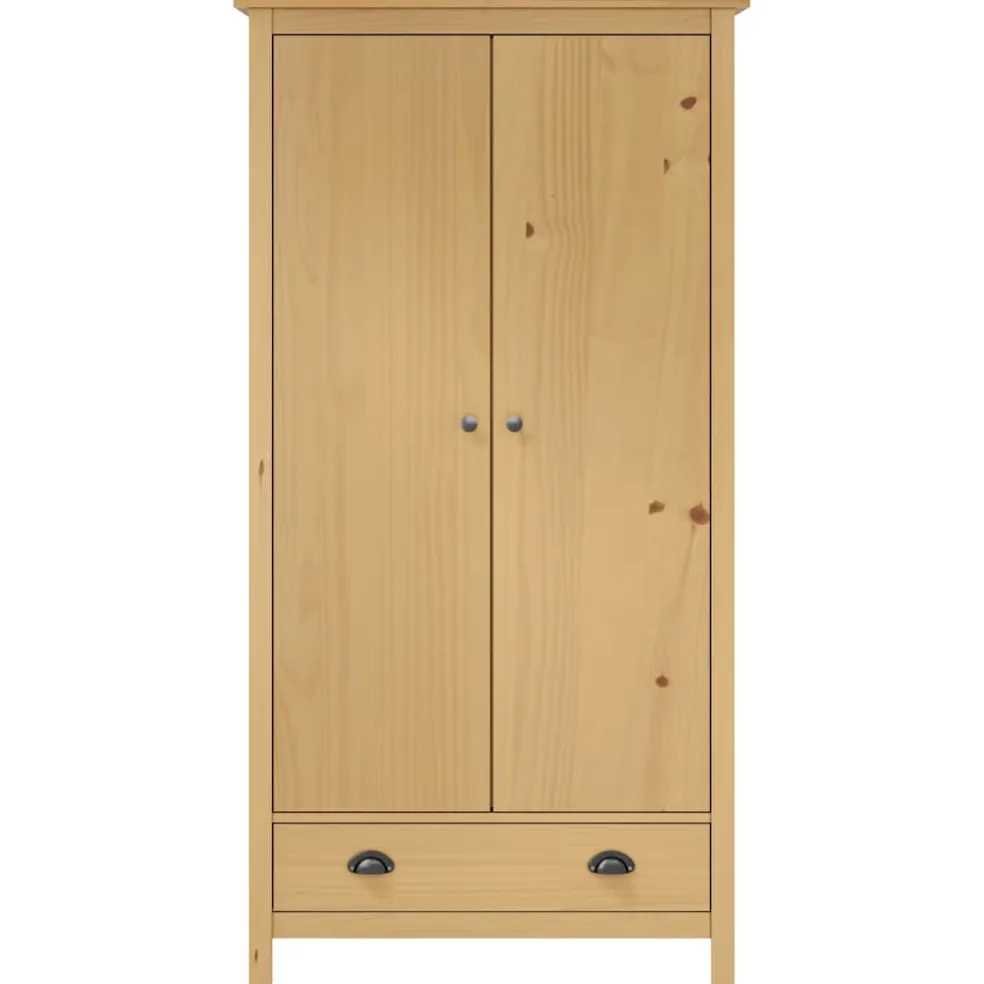 vidaXL Kledingkast Hill 2 deuren 89x50x170 cm massief grenenhout