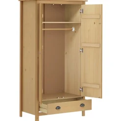 vidaXL Kledingkast Hill 2 deuren 89x50x170 cm massief grenenhout