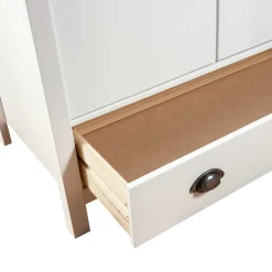 vidaXL Kledingkast Hill 3 deuren 127x50x170 cm massief grenenhout wit