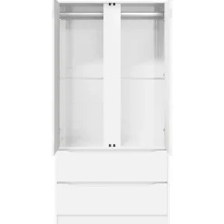vidaXL Kledingkast Hoogglans Wit 79,5 x 49 x 156 cm Geconstrueerd hout