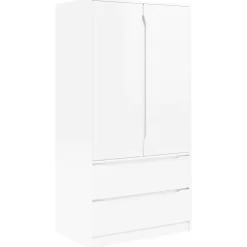vidaXL Kledingkast Hoogglans Wit 79,5 x 49 x 156 cm Geconstrueerd hout