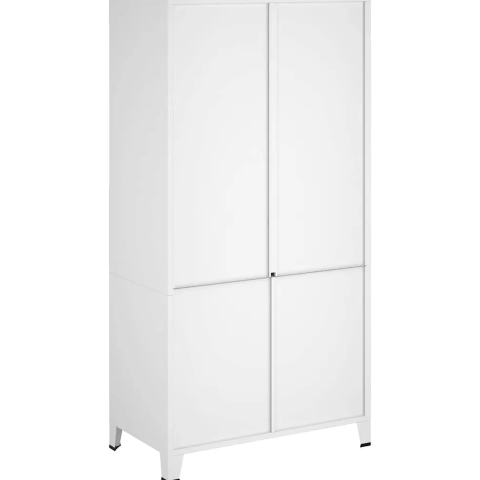 vidaXL Kledingkast industrieel 90x50x180 cm metaal wit