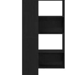 vidaXL Kledingkast 6-laags 85 x 85 x 140 cm Bewerkt hout Zwart Eiken
