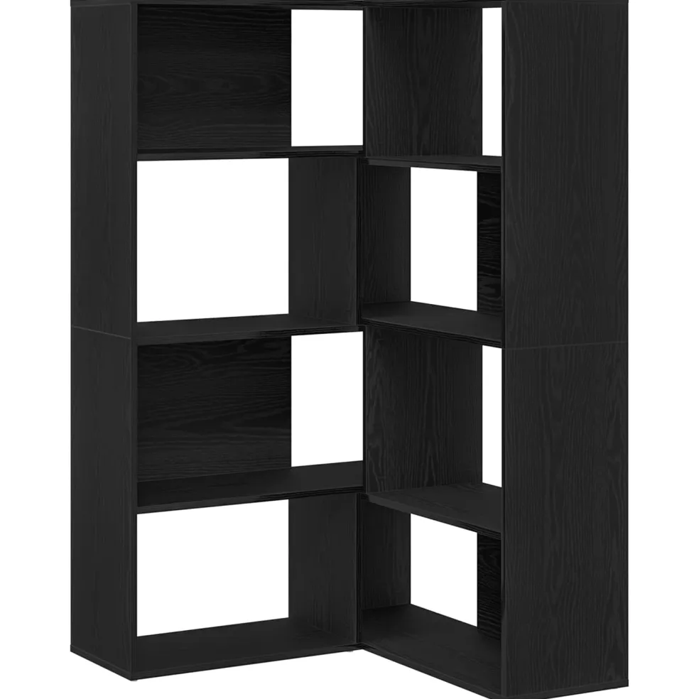 vidaXL Kledingkast 6-laags 85 x 85 x 140 cm Bewerkt hout Zwart Eiken