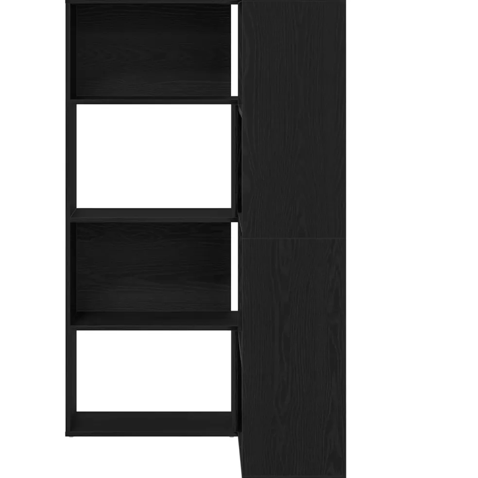 vidaXL Kledingkast 6-laags 85 x 85 x 140 cm Bewerkt hout Zwart Eiken