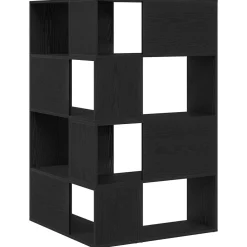 vidaXL Kledingkast 6-laags 85 x 85 x 140 cm Bewerkt hout Zwart Eiken