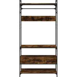 vidaXL Kledingkast met lades 89x39x184,5 cm bewerkt hout gerookt eiken