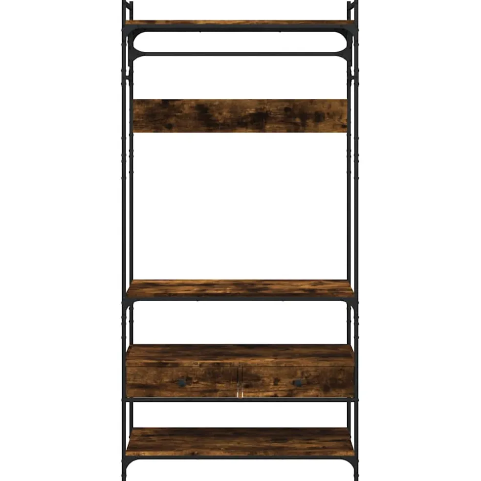 vidaXL Kledingkast met lades 89x39x184,5 cm bewerkt hout gerookt eiken