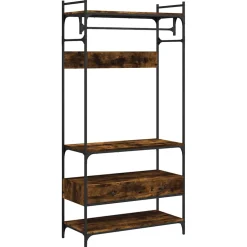 vidaXL Kledingkast met lades 89x39x184,5 cm bewerkt hout gerookt eiken