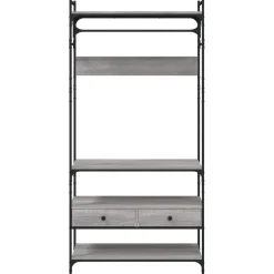 vidaXL Kledingkast met lades 89x39x184,5 cm bewerkt hout grijs sonoma