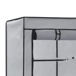 vidaXL Kledingkast met vakken en stangen 150x45x175 cm stof grijs