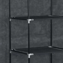 vidaXL Kledingkast met vakken en stangen 150x45x175 cm stof zwart