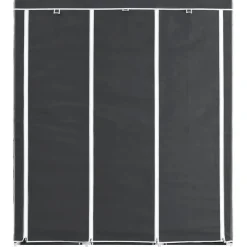 vidaXL Kledingkast met vakken en stangen 150x45x175 cm stof zwart