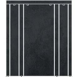 vidaXL Kledingkast met vakken en stangen 45x150x176 cm stof zwart