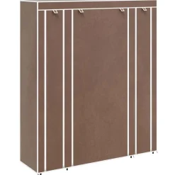 vidaXL Kledingkast met vakken en stangen 45x150x176 cm stof bruin