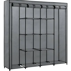 vidaXL Kledingkast met 4 vakken 175x45x170 cm grijs