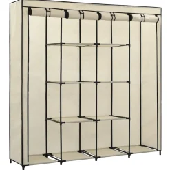 vidaXL Kledingkast met 4 vakken 175x45x170 cm crème