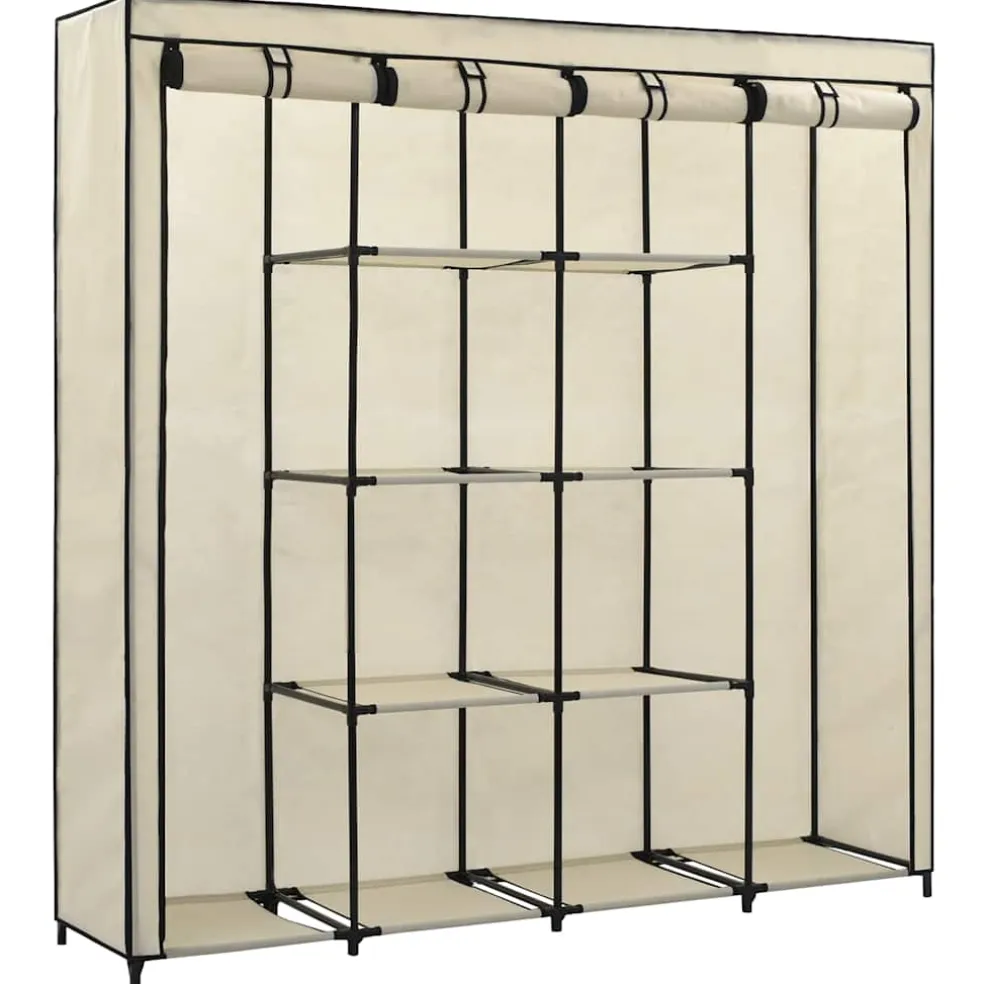 vidaXL Kledingkast met 4 vakken 175x45x170 cm crème