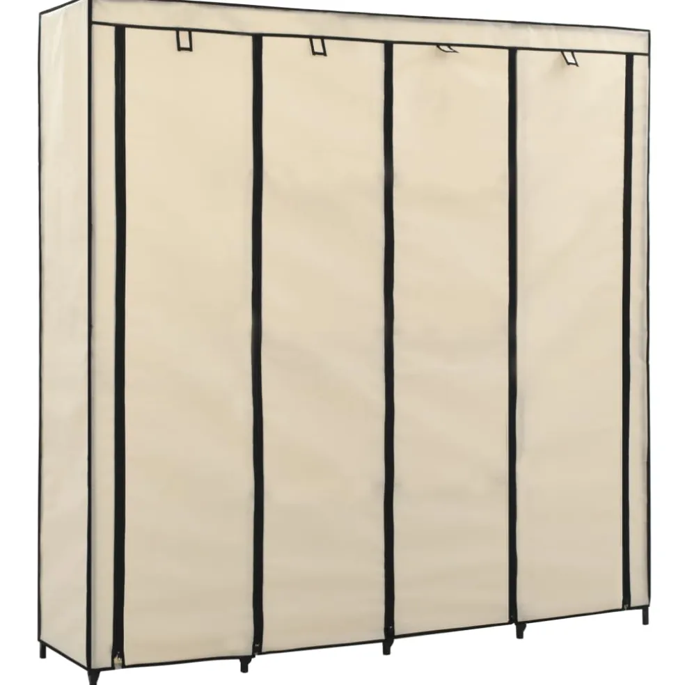 vidaXL Kledingkast met 4 vakken 175x45x170 cm crème