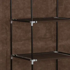 vidaXL Kledingkast met vakken en stangen 150x45x175 cm stof bruin