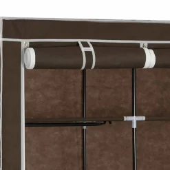vidaXL Kledingkast met vakken en stangen 150x45x175 cm stof bruin