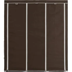 vidaXL Kledingkast met vakken en stangen 150x45x175 cm stof bruin