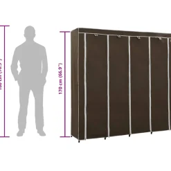 vidaXL Kledingkast met 4 vakken 175x45x170 cm bruin