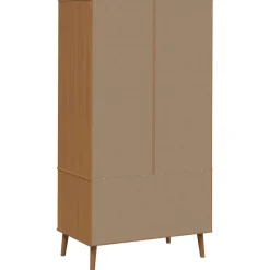 vidaXL Kledingkast MOLDE Caramel 90 x 55 x 175 cm Massief grenenhout