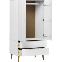 vidaXL Kledingkast MOLDE 90x55x175 cm massief grenenhout wit