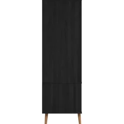 vidaXL Kledingkast MOLDE Zwart 90 x 55 x 175 cm Massief grenenhout