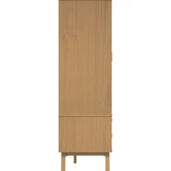 vidaXL Kledingkast OLDEN 76,5x53x172 cm grenenhout wit en bruin