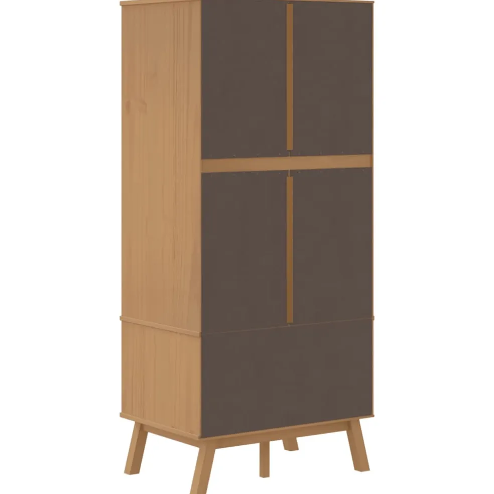 vidaXL Kledingkast OLDEN 76,5x53x172 cm massief grenenhout bruin