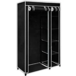vidaXL Kledingkast opvouwbaar 110x45x175 cm zwart