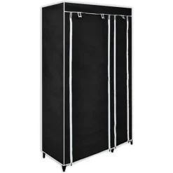 vidaXL Kledingkast opvouwbaar 110x45x175 cm zwart
