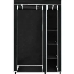 vidaXL Kledingkast opvouwbaar 110x45x175 cm zwart