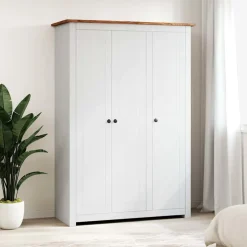 vidaXL Kledingkast Panama Range 118x50x171,5 cm grenenhout wit