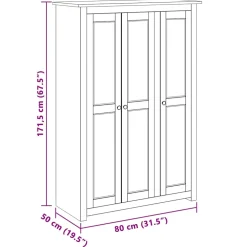 vidaXL Kledingkast Panama Range 118x50x171,5 cm grenenhout wit