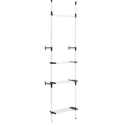 vidaXL Kledingkastsysteem met stangen en schap telescopisch aluminium