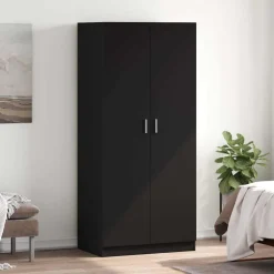 vidaXL Kledingkast 80x52x180 cm bewerkt hout zwart