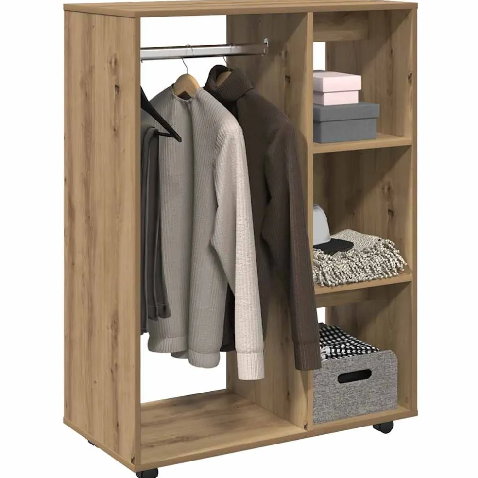 vidaXL Kledingkast 80x40x110 cm bewerkt hout artisanaal eikenkleur