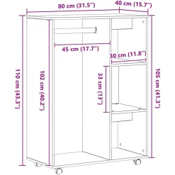 vidaXL Kledingkast 80x40x110 cm bewerkt hout artisanaal eikenkleur
