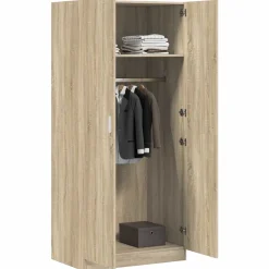 vidaXL Kledingkast 30x50x200 cm bewerkt hout artisanaal eikenkleur
