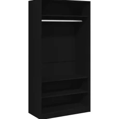vidaXL Kledingkast 100x50x200 cm bewerkt hout zwart