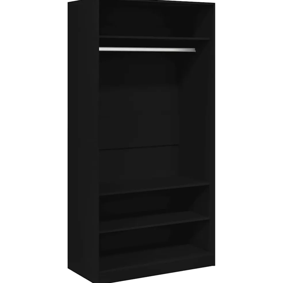 vidaXL Kledingkast 100x50x200 cm bewerkt hout zwart