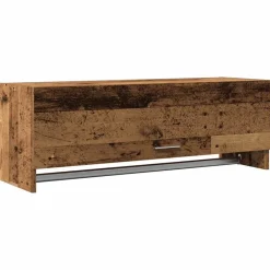 vidaXL Kledingkast 100x32,5x35 cm bewerkt hout oud houtkleurig