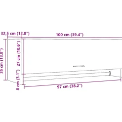 vidaXL Kledingkast 100x32,5x35 cm bewerkt hout oud houtkleurig