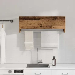 vidaXL Kledingkast 100x32,5x35 cm bewerkt hout oud houtkleurig