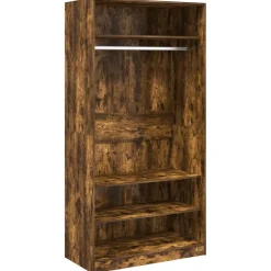 vidaXL Kledingkast 100x50x200 cm bewerkt hout gerookt eikenkleurig
