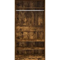 vidaXL Kledingkast 100x50x200 cm bewerkt hout gerookt eikenkleurig